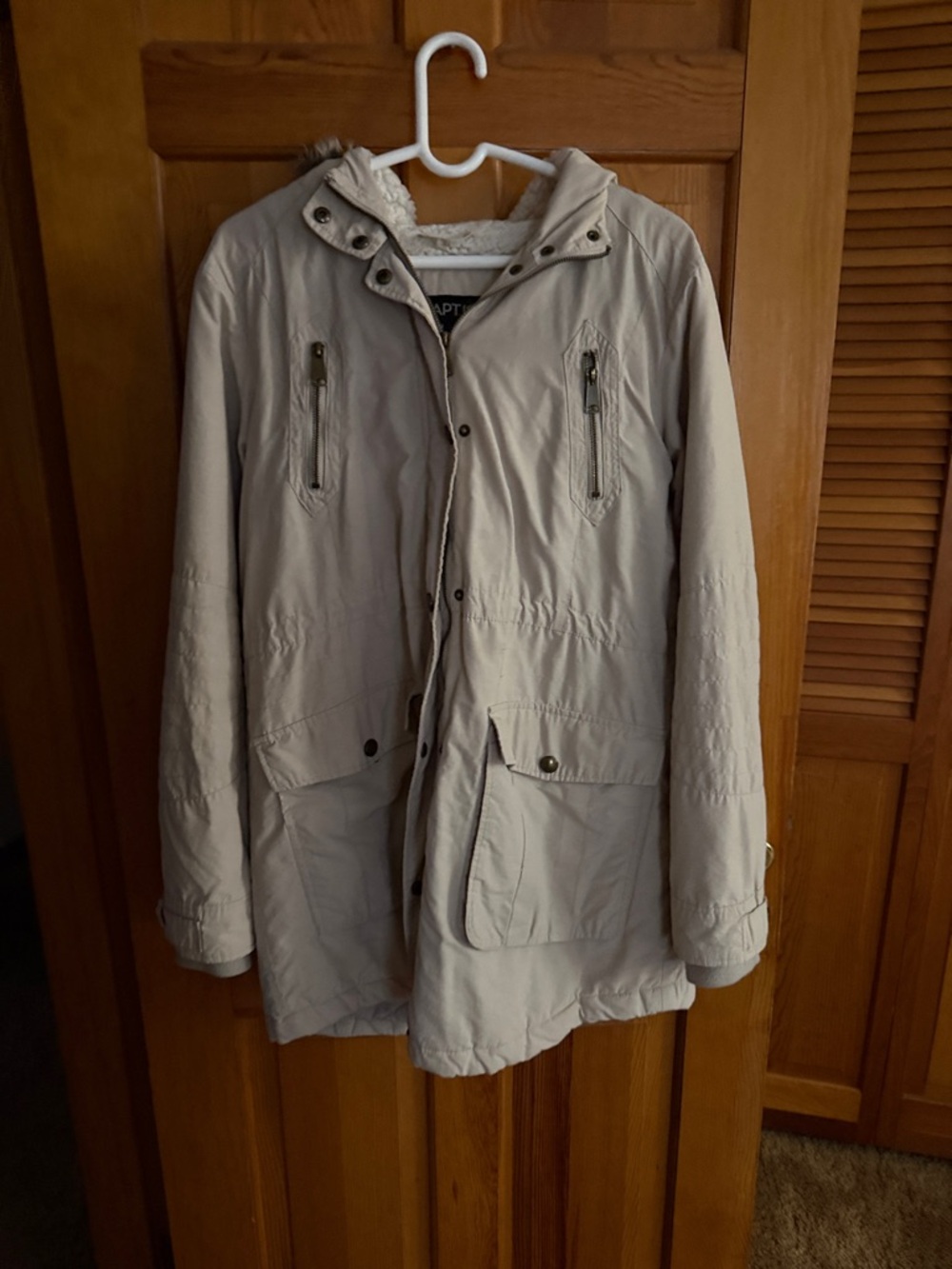 Apt. 9 women’s  Beige Hooded Field Parka